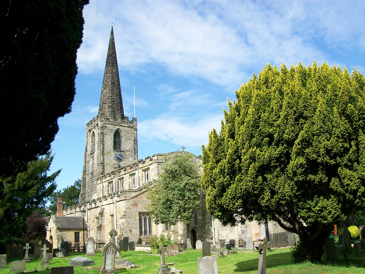 Image - church spire tower cemetery