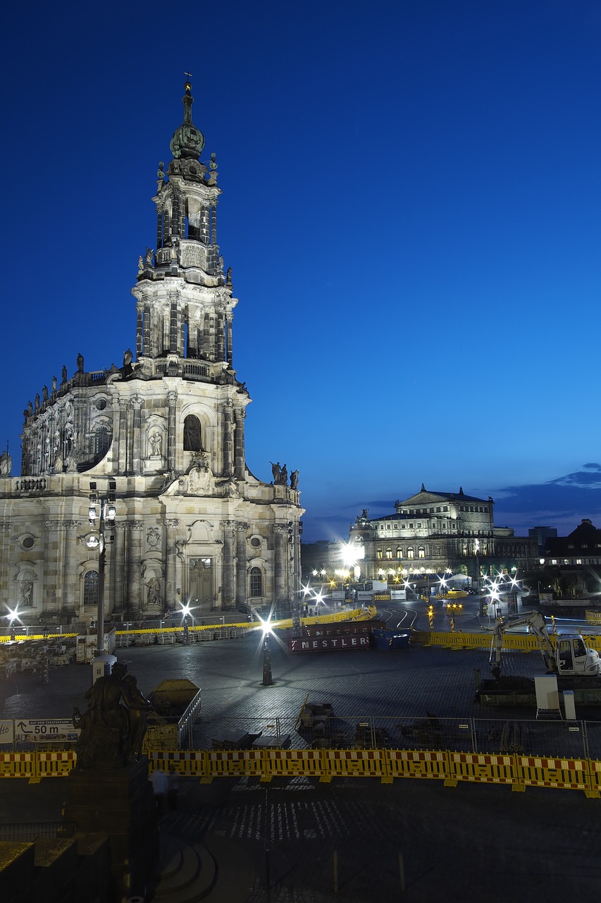 Image - blue hour dresden hofkirche mood