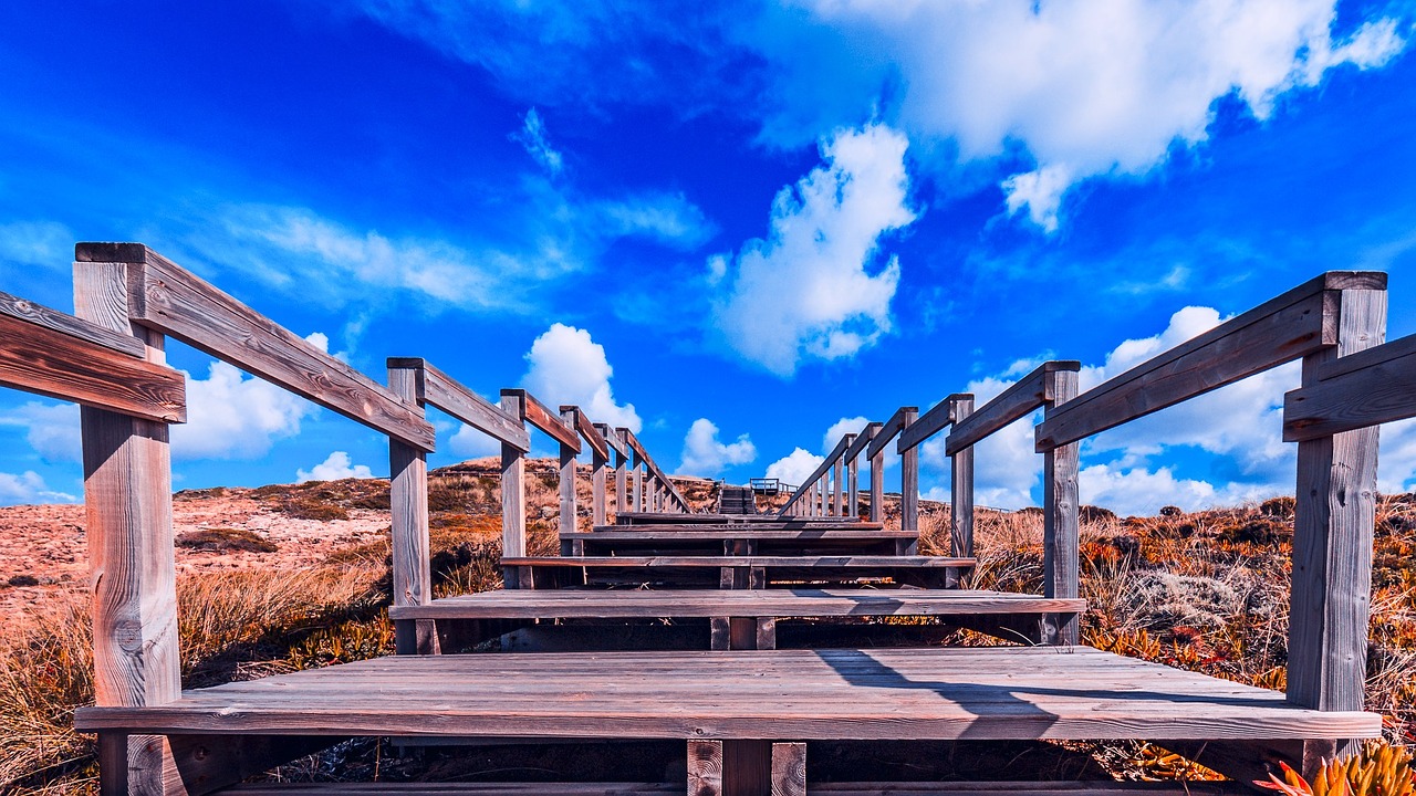 Image - stairs beach portugal algarve