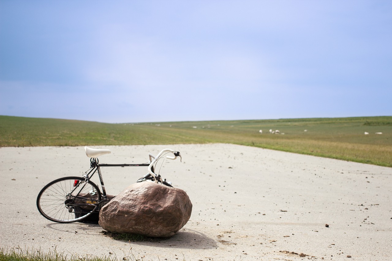 Image - wheel bike ride rock dike summer