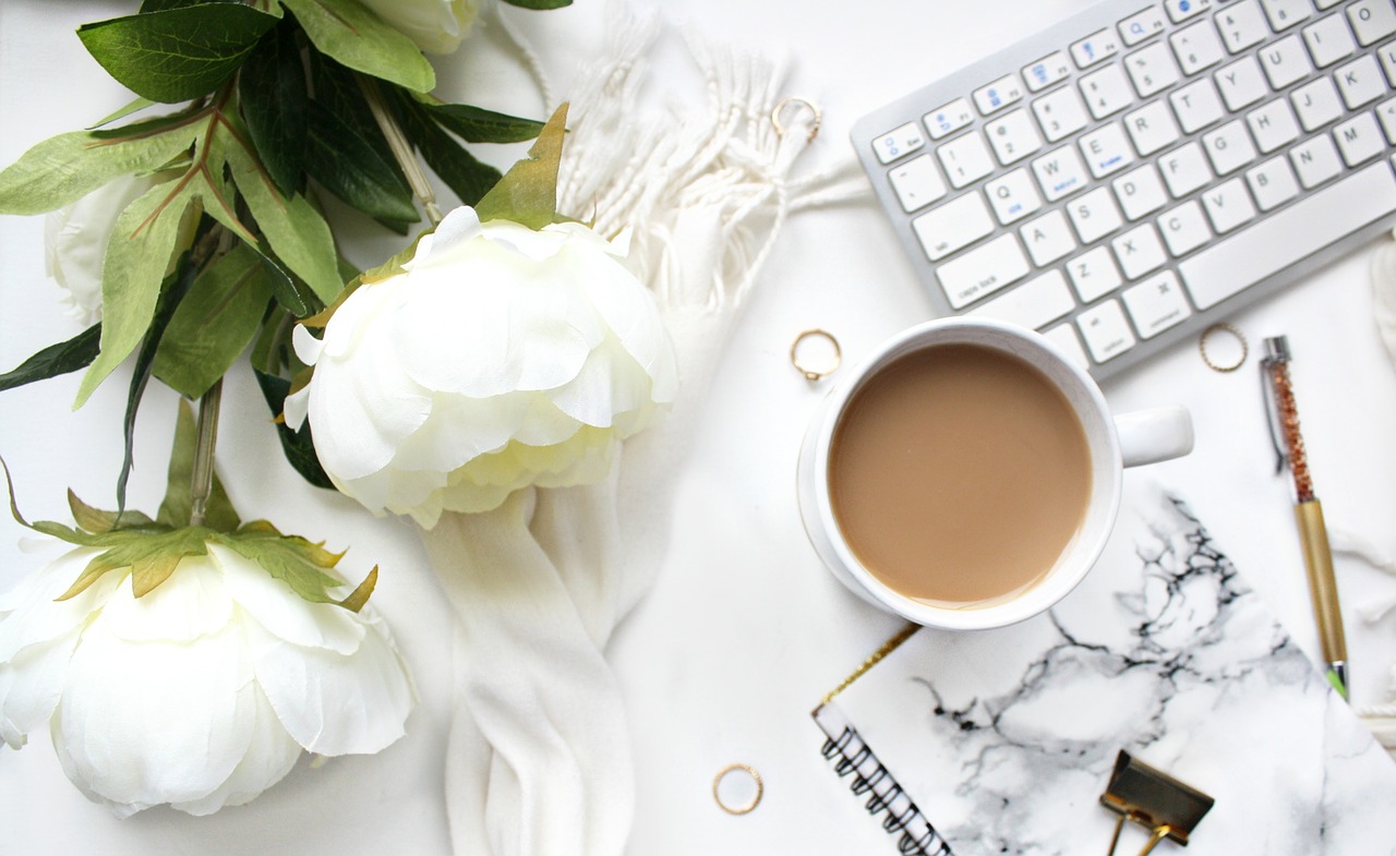 Image - desktop computer coffee flower