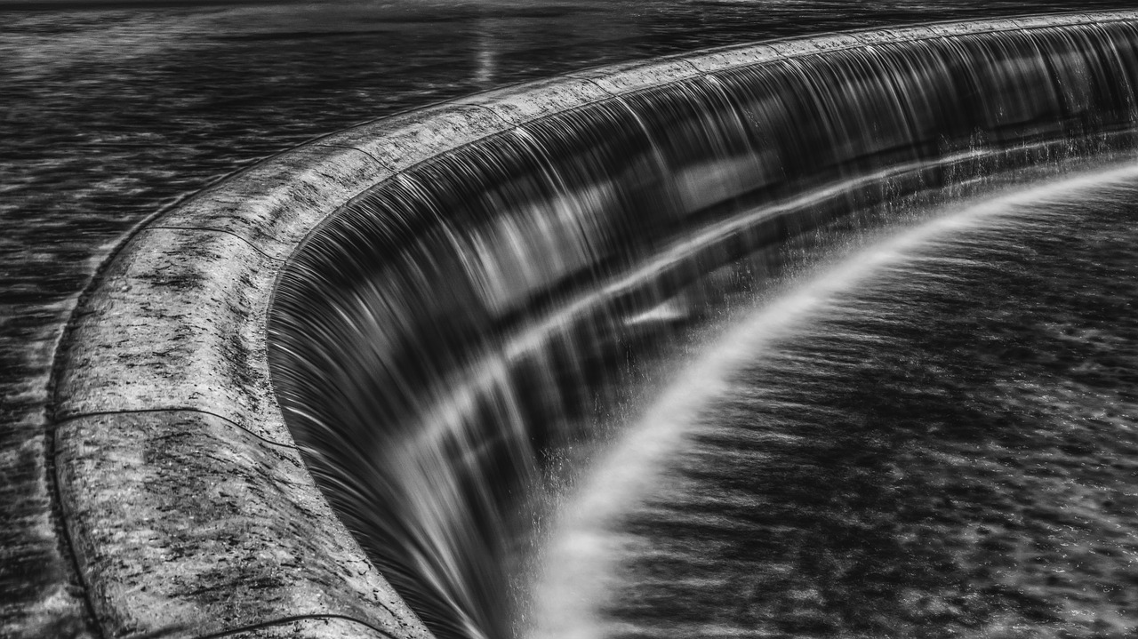 Image - waterfall black white water waters