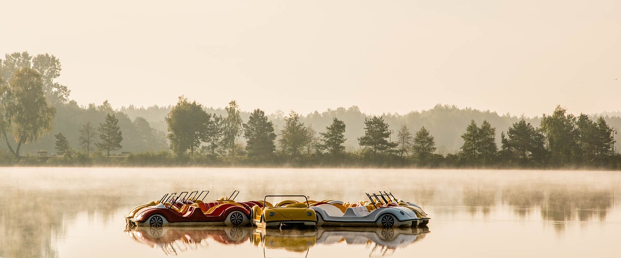 Image - water cars bikes lake pond summer