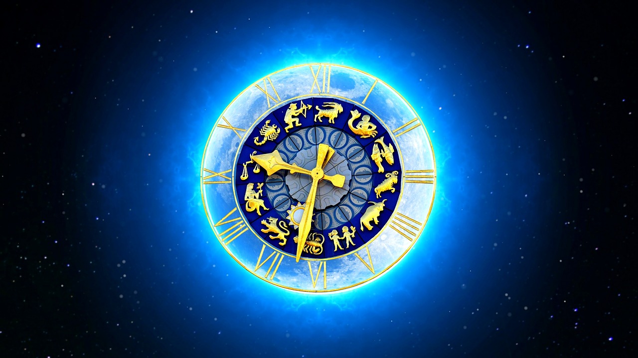Image - zodiac sign starry sky clock moon