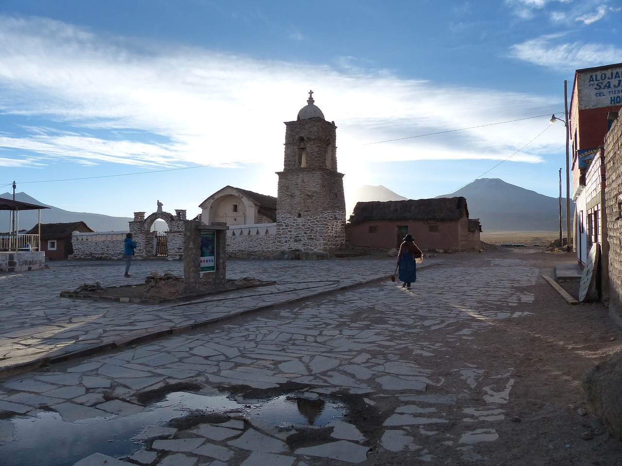 Image - bolivia landscape church sunset