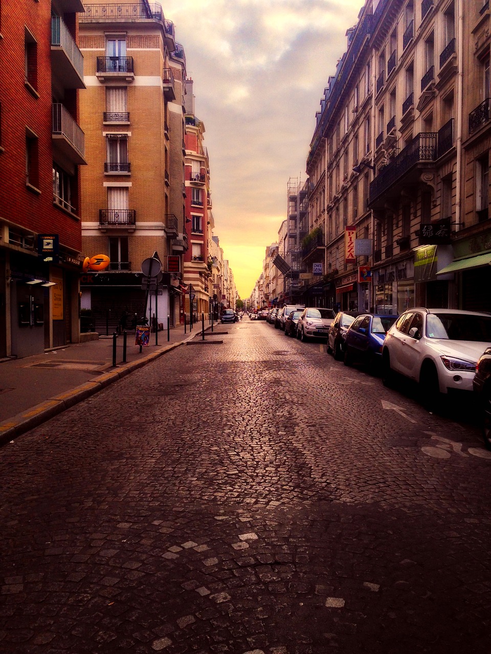 Image - paris france street sunset dusk