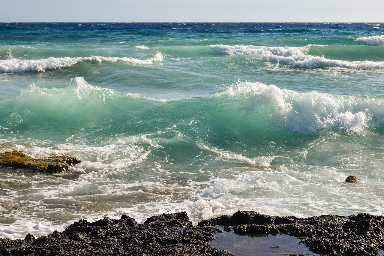 Image - rocky coast wave sea blue nature