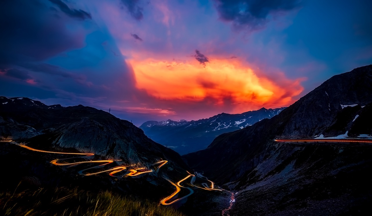 Image - switzerland landscape sunset dusk