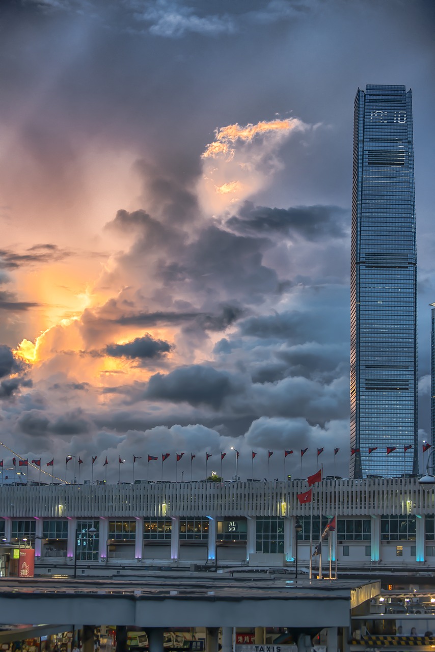 Image - hong kong skyscraper evening mood