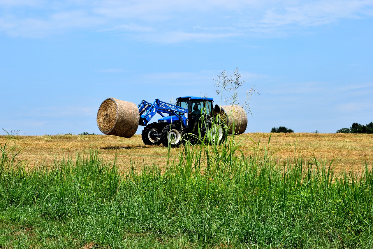 Image - bales hay tractor agriculture