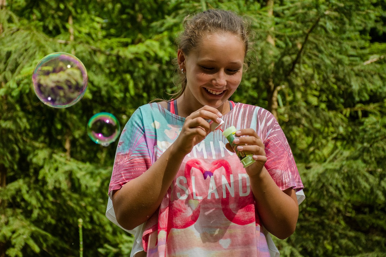 Image - girl bubbles bubble green macro