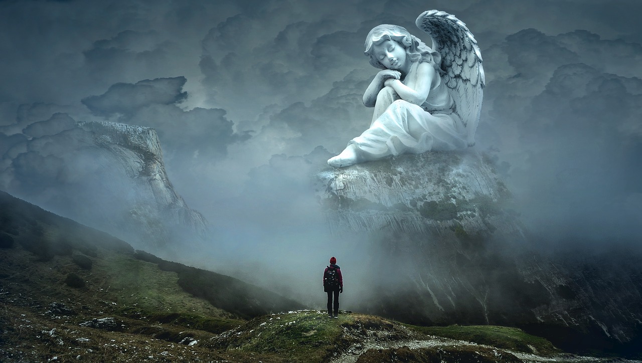 Image - fantasy holy angel mountain