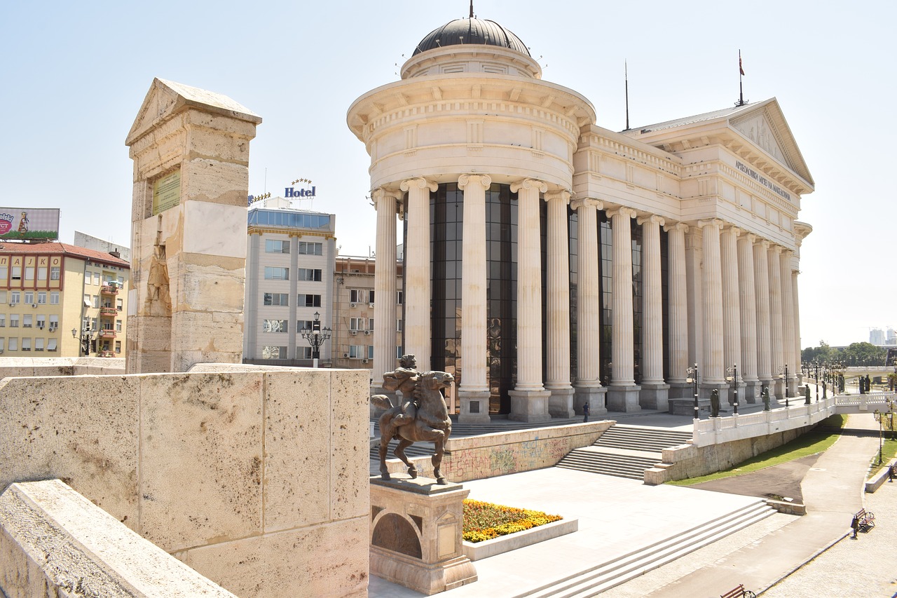 Image - skopje main square river city