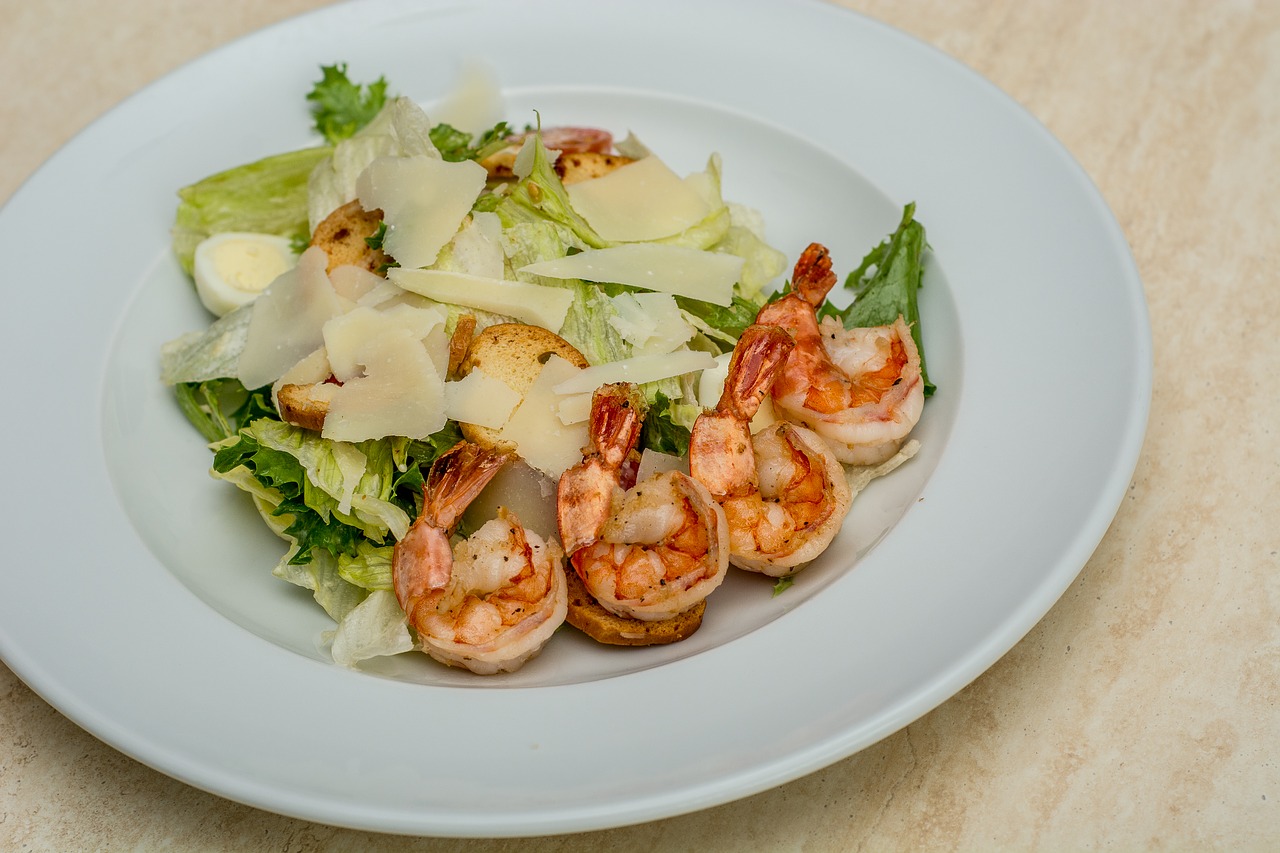 Image - food dish salad shrimp