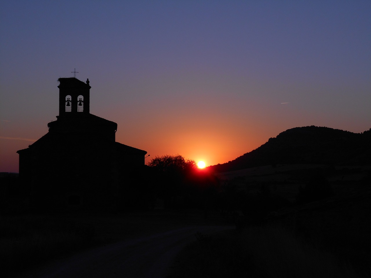 Image - dawn church silhouette bell tower