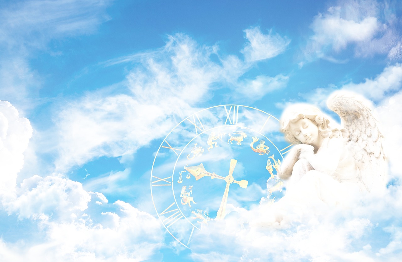 Image - fantasy angel clock composing
