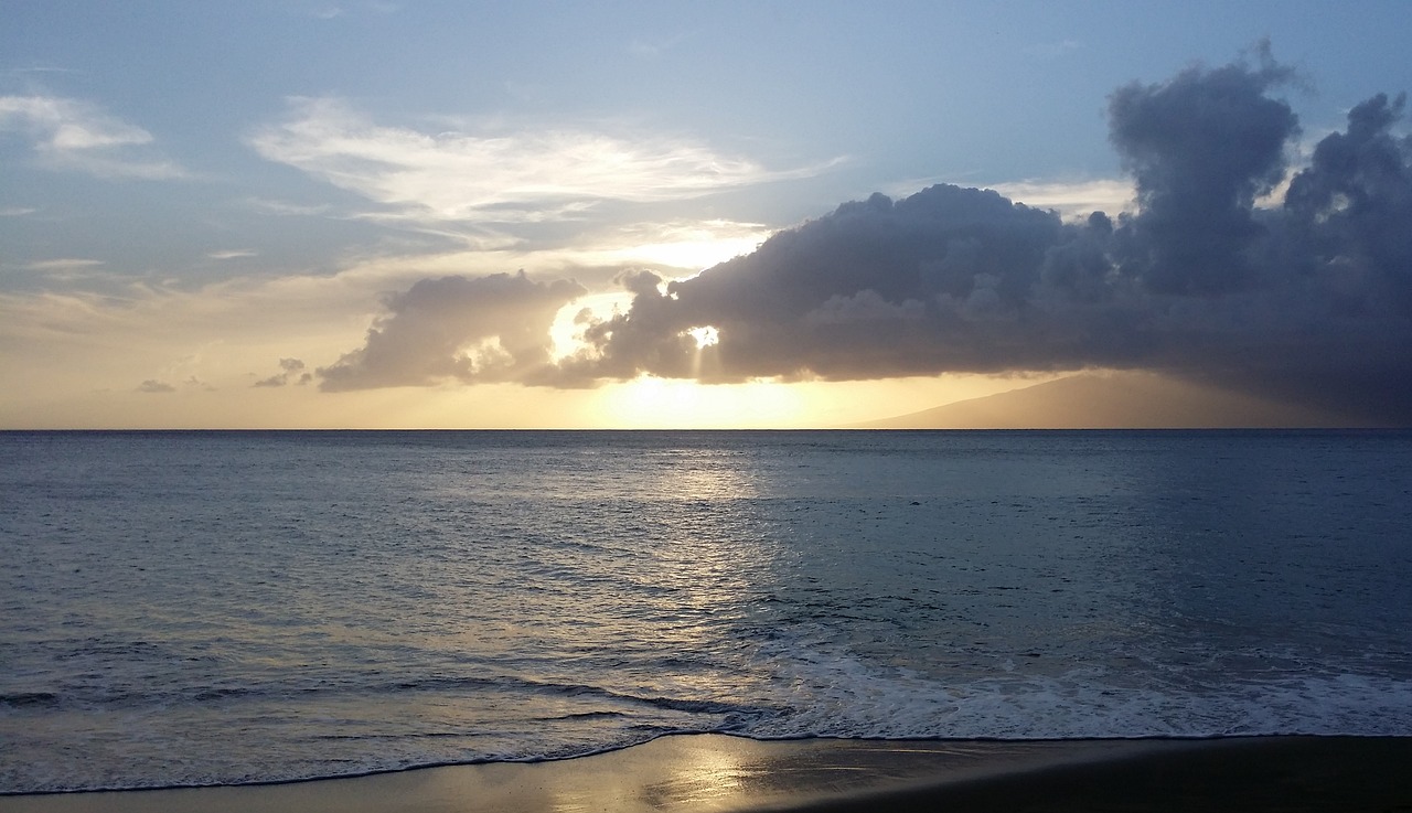 Image - maui beach hawaii sunset vacation