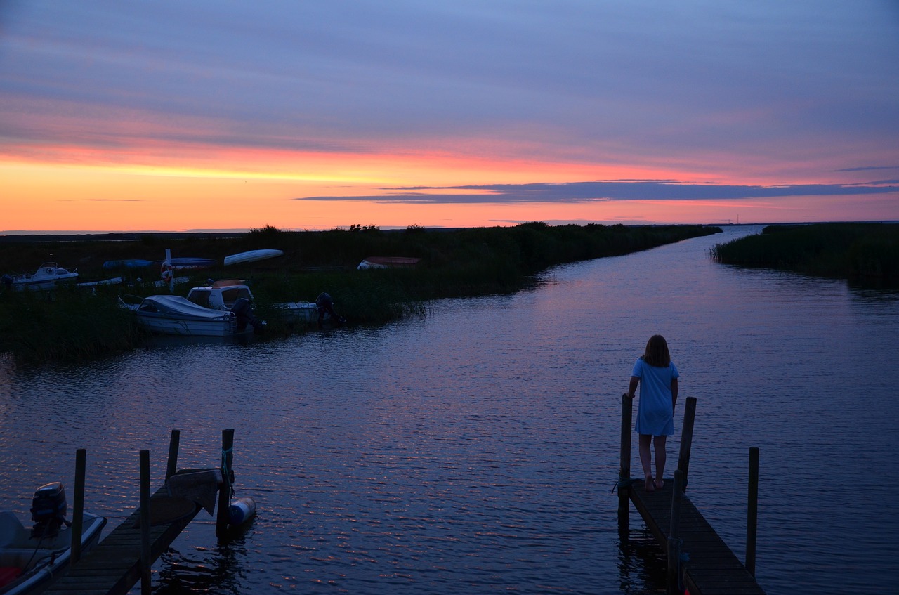 Image - denmark fjord sunset afterglow