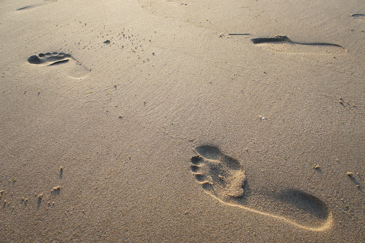 Image - sand beach foot footprint sea