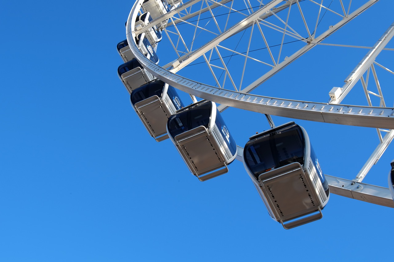 Image - the ferris wheel blue sky seattle