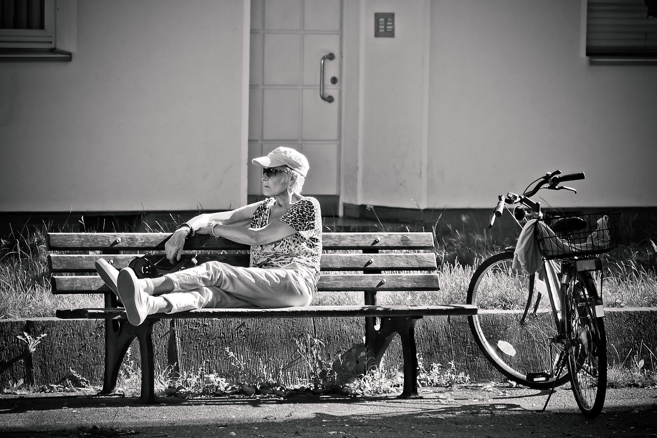 Image - human road woman person bank