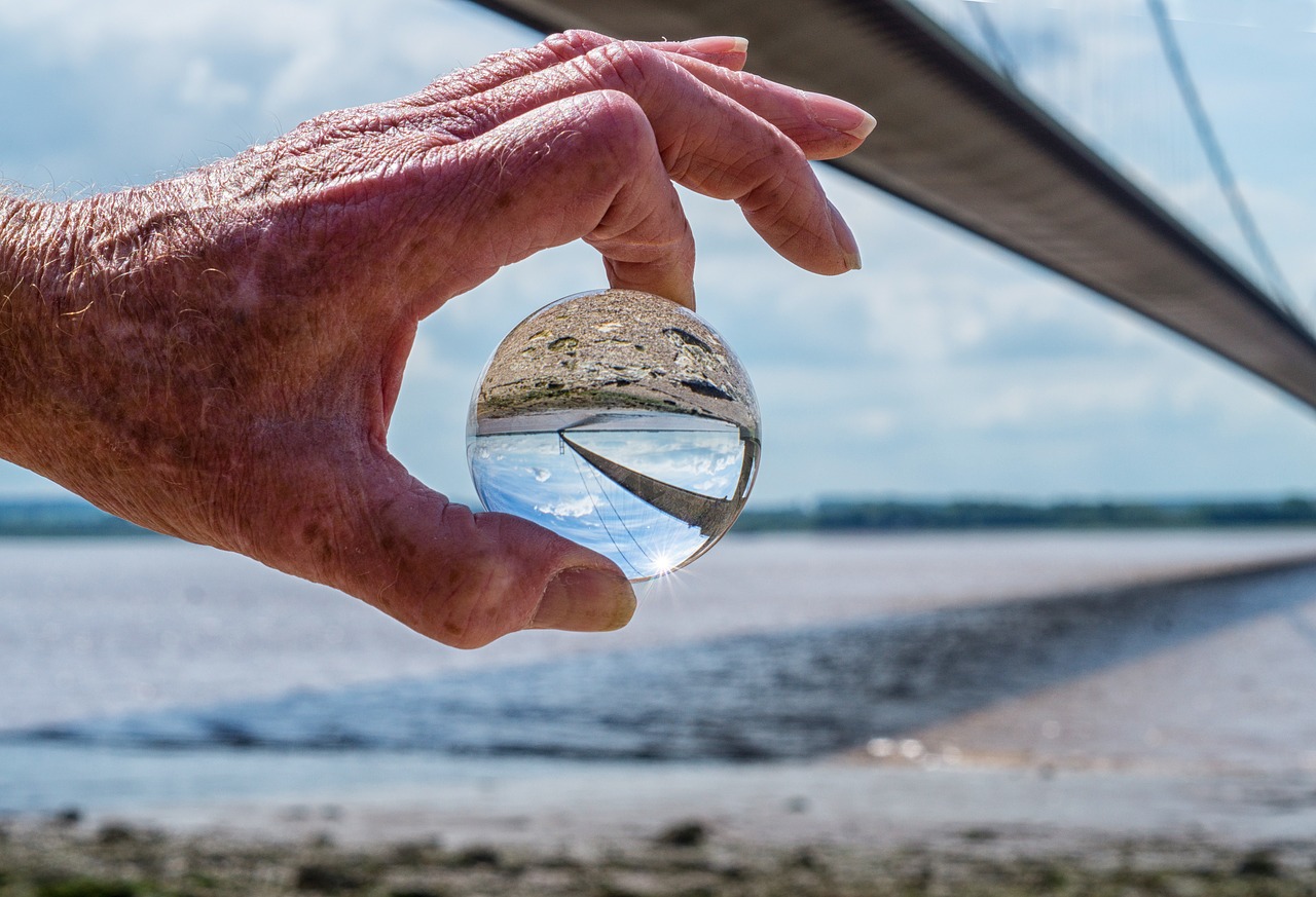 Image - bridge estuary hand crystal ball