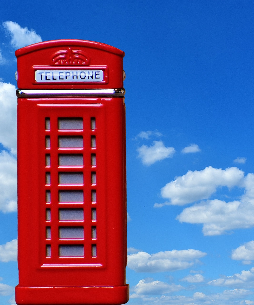 Image - phone booth england red sky blue