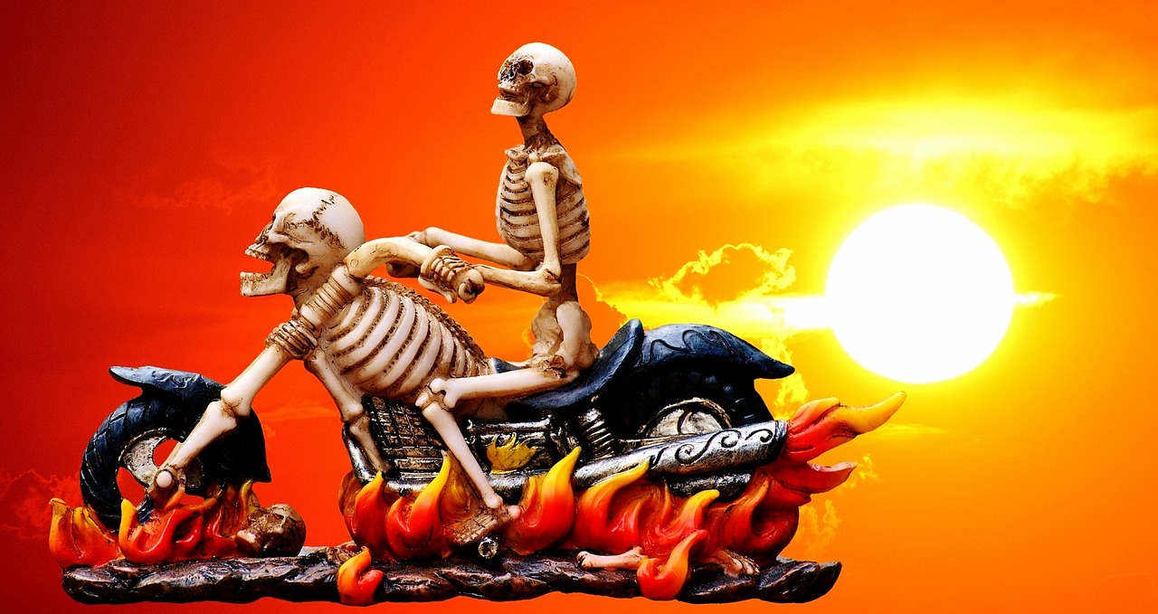 Image - biker skeleton creepy weird