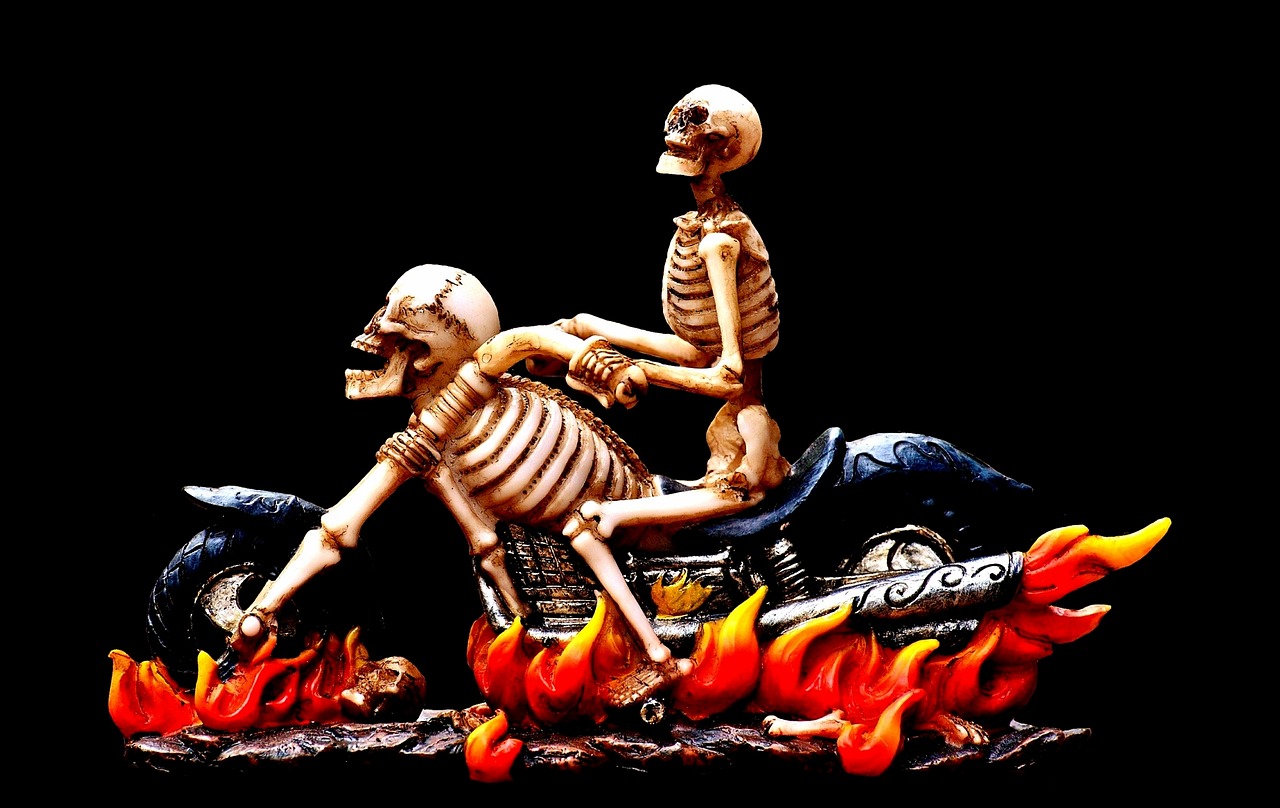 Image - biker skeleton creepy weird