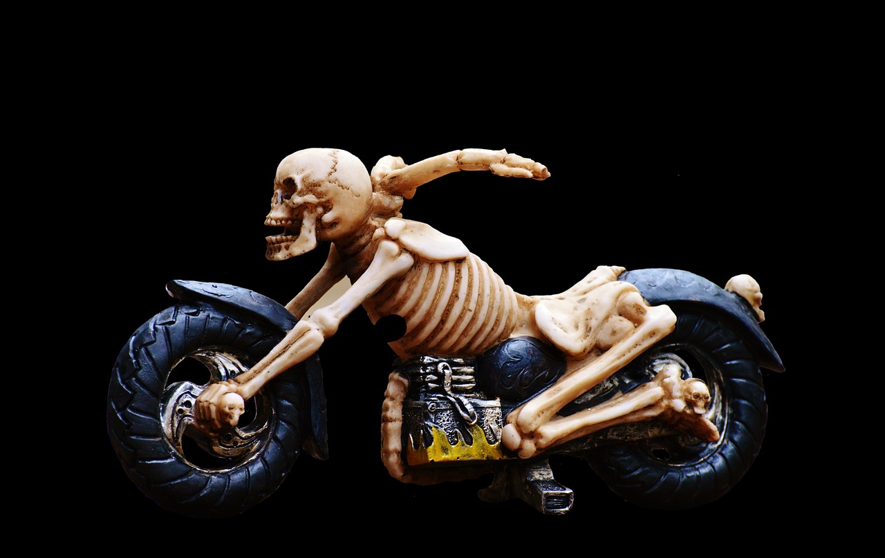 Image - biker skeleton creepy weird