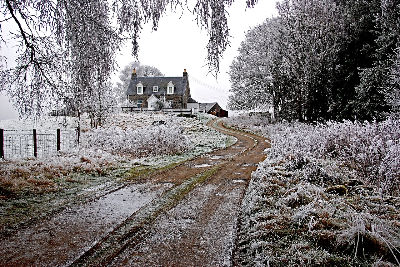 Image - scotland landscape house nature uk