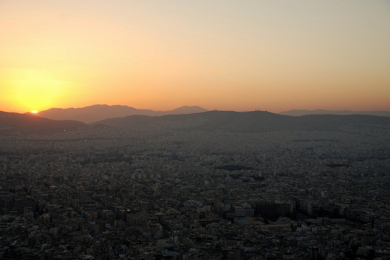 Image - sunset athens greece