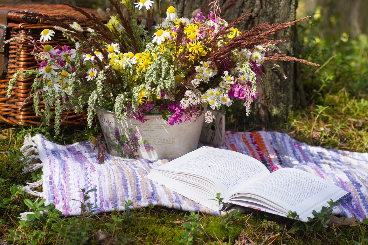 Image - book flowers forest bouquet garden