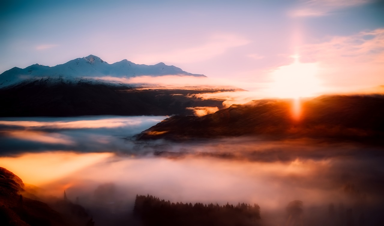 Image - new zealand sunrise morning fog