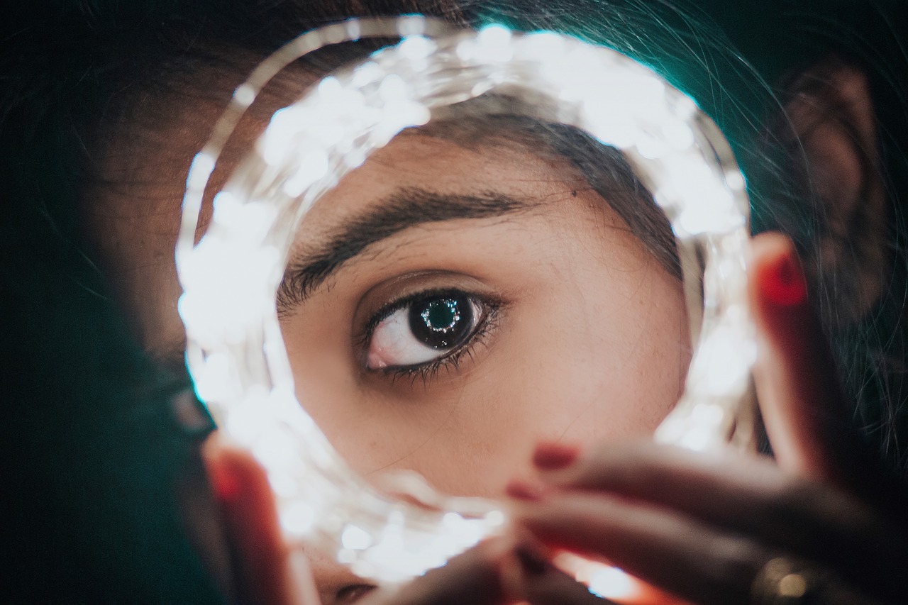 Image - lights girl portrait bokeh natural