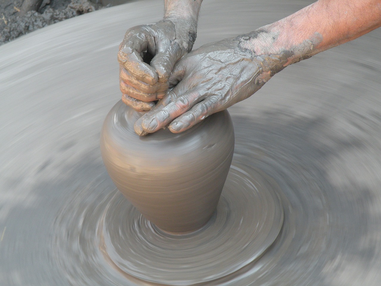 Image - clay hands work craft potter