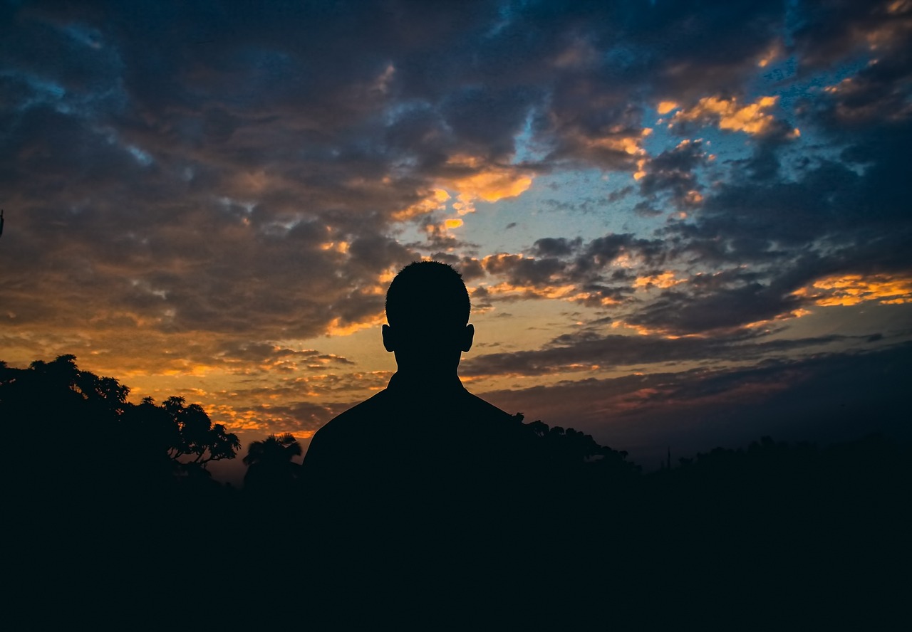 Image - sky cloud man shadow alone