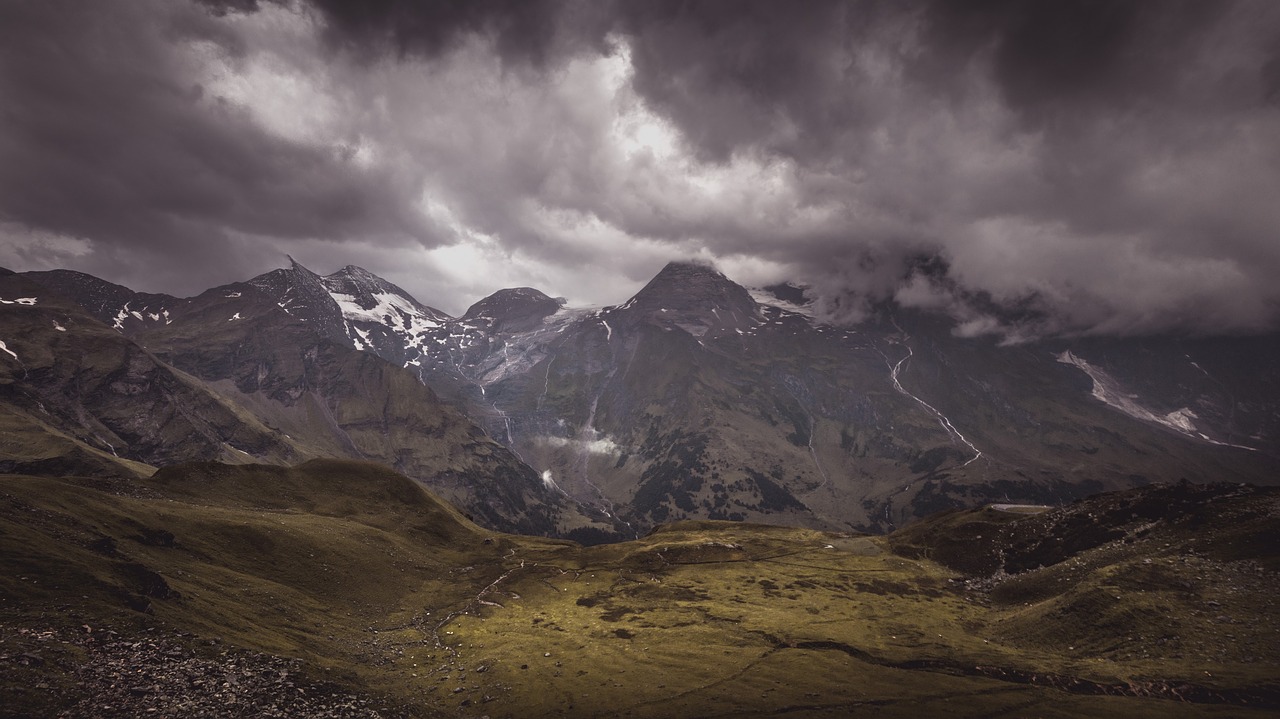 Image - dark mountain highland clouds sky