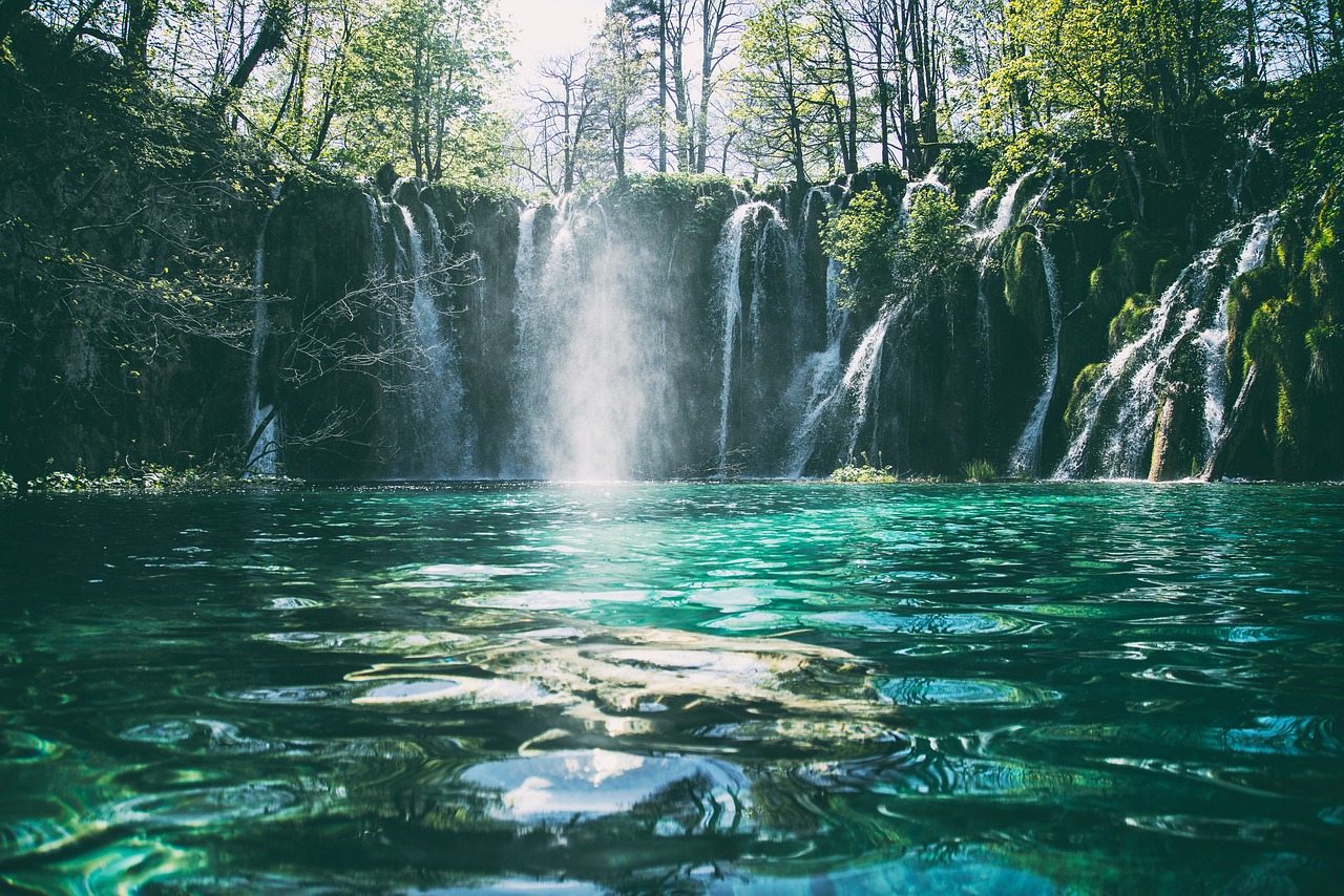 Image - spring blue water rocks mountain