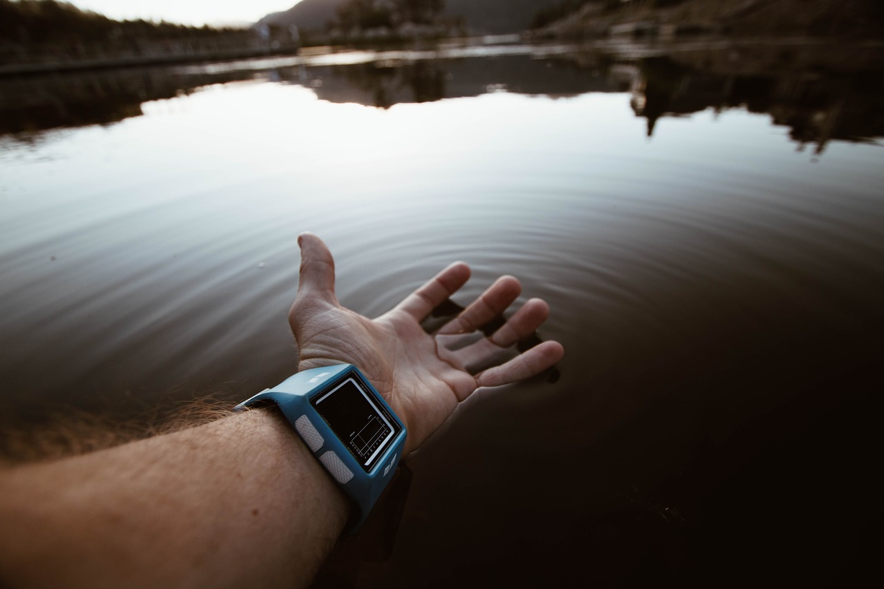 Image - water reflection hand palm watch