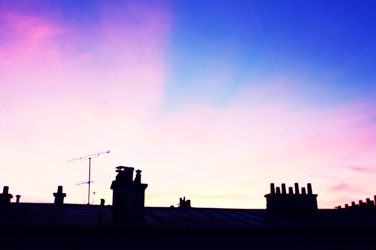 Image - roof top sky cloud sunset