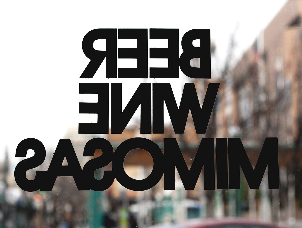 Image - glass wall typography beer sign