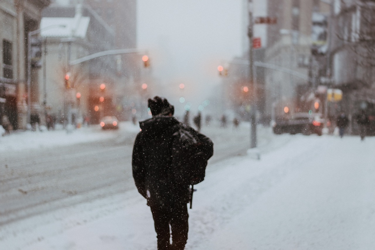 Image - city urban road snow winter cold