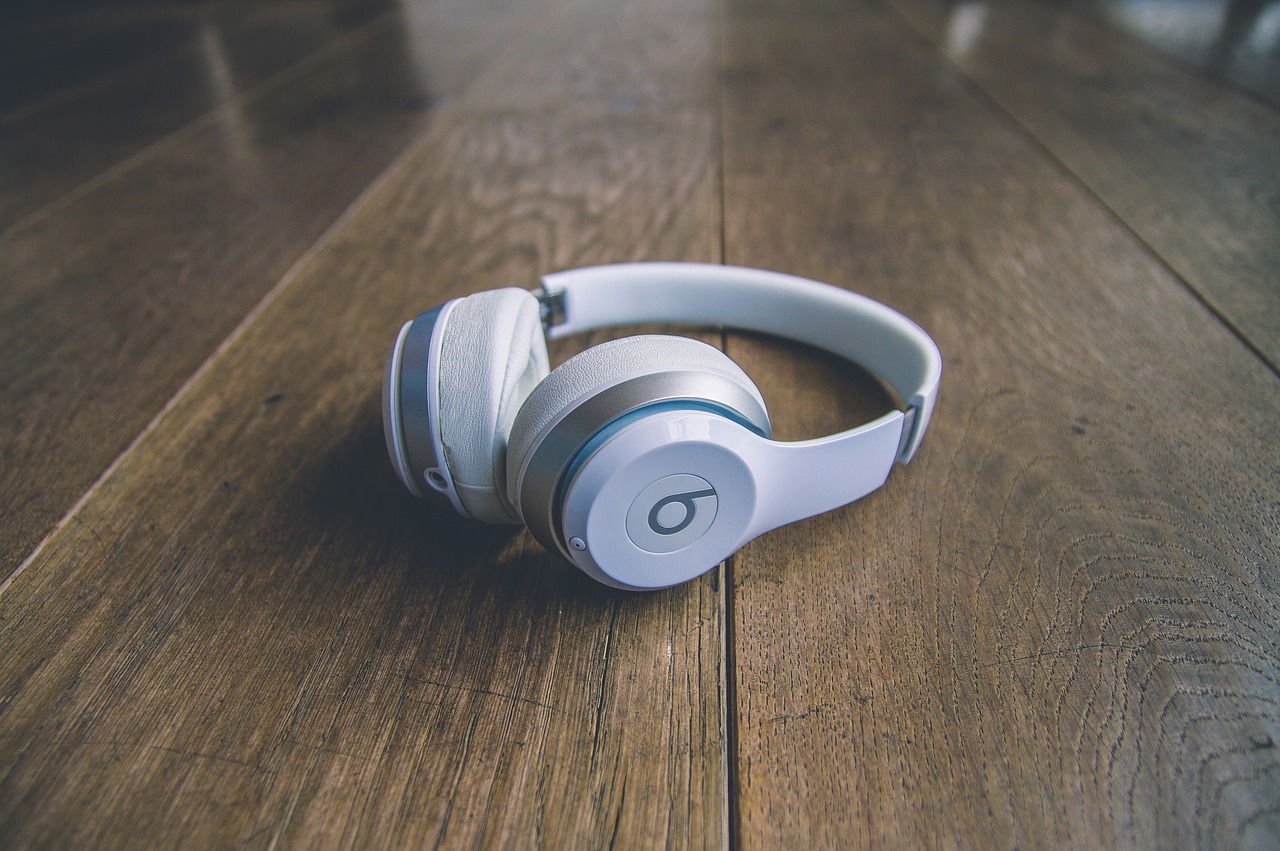 Image - white headphones headset music