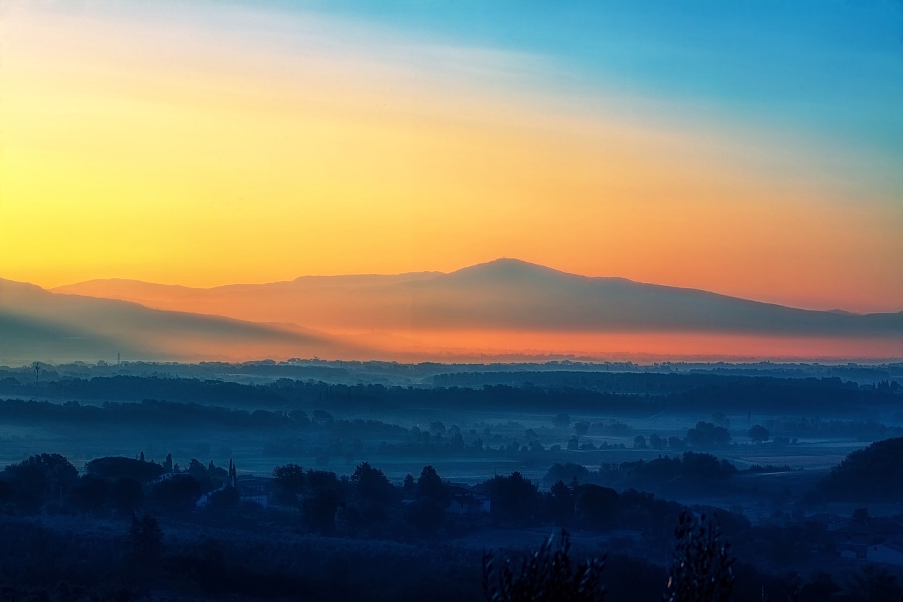 Image - landscape mountain view sunset