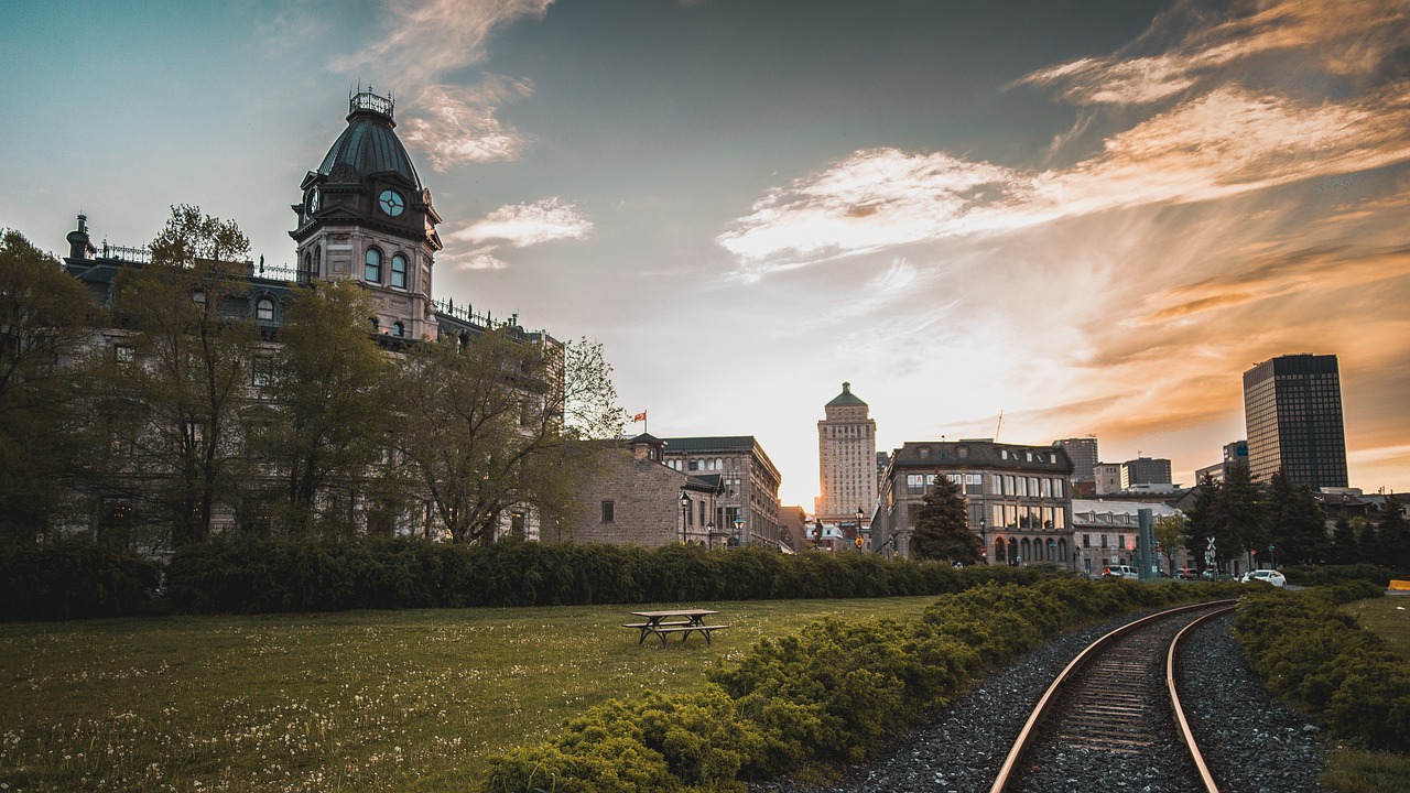 Image - railroad track train green grass