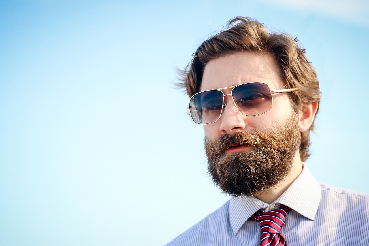 Image - sunglasses beard sky business man