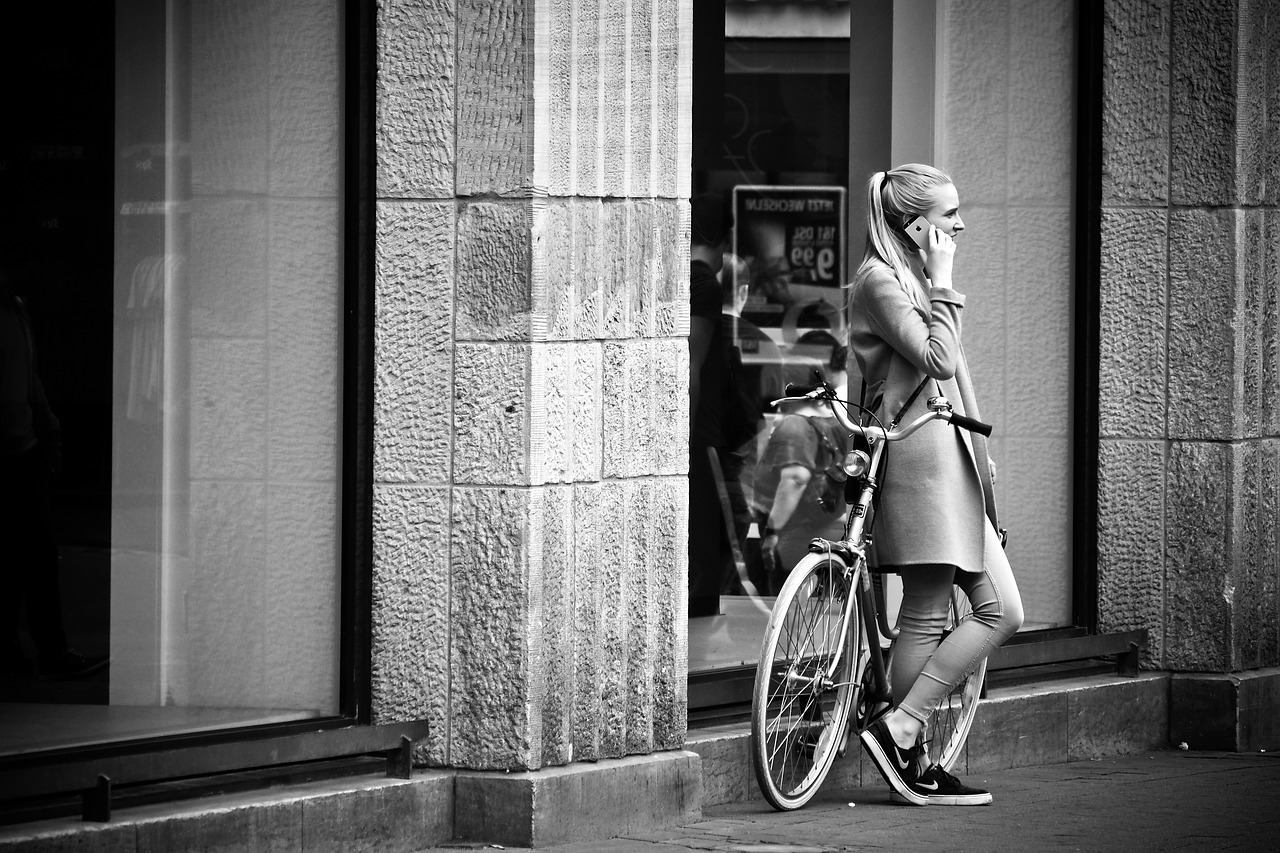 Image - street photography woman urban road