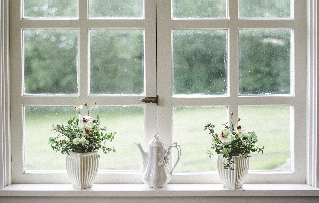 Image - white window glass shield frame