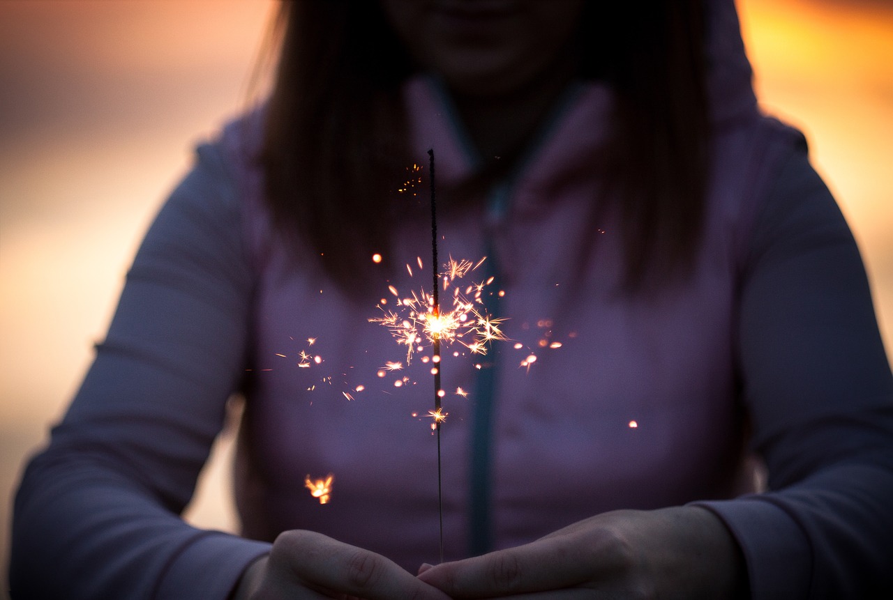 Image - sparkler lights fire flame blur